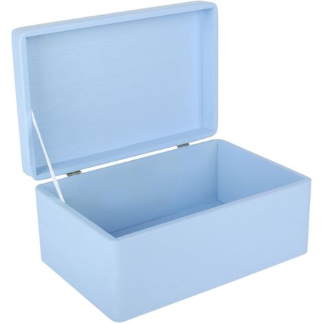 Aufbewahrungsbox Holz mit Deckel 30 x 20 x 14 cm - Blau