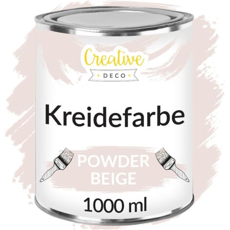 Creative Deco Kreidefarbe Pudriges Beige 1L Matt und Abwaschbar für Holzmöbel