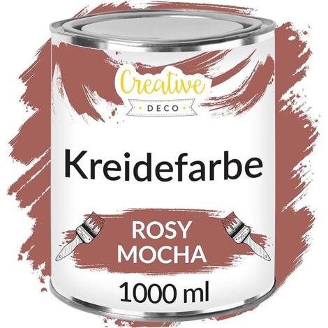 Creative Deco Kreidefarbe Rosé-Mokka 1L Matt und Abwaschbar für Holzmöbel (1/5)