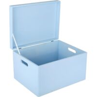 Holzaufbewahrungsbox mit Griffen 40 x 30 x 24 cm - Blau