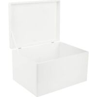 Aufbewahrungsbox Holz mit Deckel 40 x 30 x 24 cm – Weiß