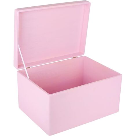 Scatola Portaoggetti Legno con Coperchio 40x30x24 cm - Rosa