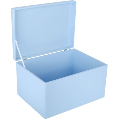 Scatola Portaoggetti Legno con Coperchio 40x30x24 cm - Blu