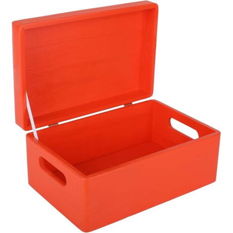 Scatola Portaoggetti in Legno con Manici 30x20x14 cm – Rossa