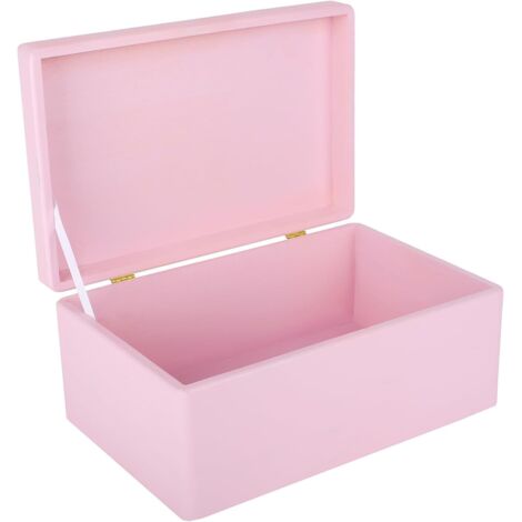 Scatola Portaoggetti in Legno con Coperchio 30x20x14 cm – Rosa