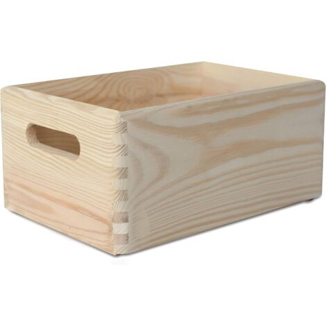 Cassetta Legno Con Manici 30x20x14 cm - Naturale