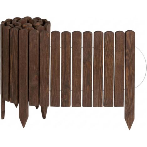 Creative Home Bordura da Giardino 200 x 40 cm  Palizzata Flessibile in Legno di Pino per Protezione Piante e Fiori