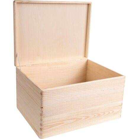 Caja de Almacenamiento de Madera Con Tapa 40x30x24 cm - Natural