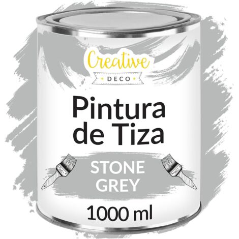 Creative Deco Pintura a la Tiza Gris 1L Mate y Lavable para Muebles de Madera