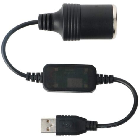 12V USB A Male to Female Cigarette Lighter Converter Cable, Car Female Converter, Car Cigarette Lighter Socket for GPS E-Dog (1/3)