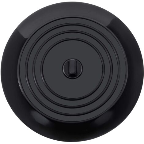 Silicone Bathtub Plugs, Sink Stopper, Kitchen Sink Stopper, 6" Diameter, for Kitchens, Bathrooms and Laundry Rooms, Universal Drain Stopper (1 Piece, Black) (1/4)