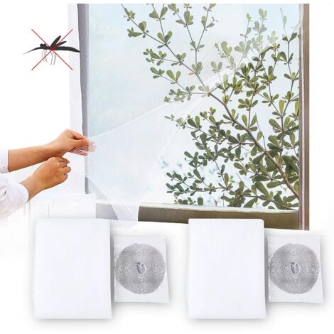2 Pieces Window Mosquito Net,Can Cut Fine Net Insect Screens, Window Net, Can Penetrate Air Protective Net Suitable for most kinds of doors and windows(1.3X1.5m) (1/5)