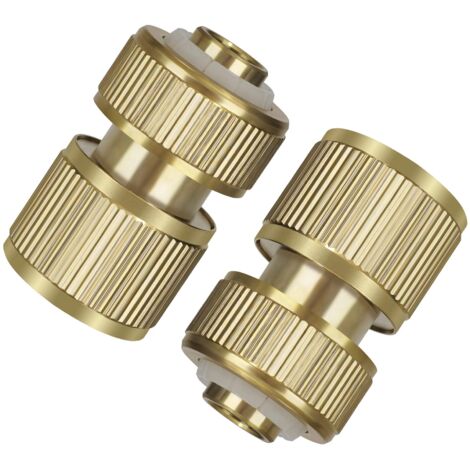 Brass Garden Hose Quick Connector, 1/2 Inch Expandable Garden Tap Connector, Garden Tap Adapter for Washing Machine and Gardening (1/5)