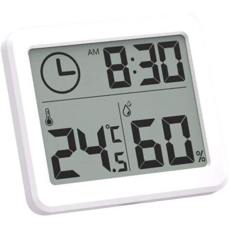 Digital Indoor Thermometer Hygrometer LCD Temperature and Humidity Meter Alarm Clock -10-70°C (1/5)