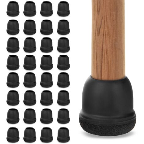 32pcs Chair Leg Protectors with Felt, Silicone Chair Leg Caps, Chair Pads, Chair Feet, Furniture Leg Protectors, Suitable for Round Legs with Diameter 14-19mm (1/5)