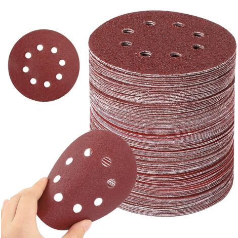 125mm Sanding Discs, 60pcs 8 Hole Sanding Discs, Random Orbital Sander Sanding Discs, 10P40, 10P60, 10P80, 10P180, 10P240, 10P320 (1/5)