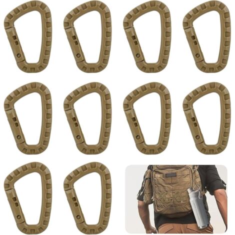 10pcs Plastic Carabiner, Tactical Carabiner, Small Carabiner, Climbing Clip, D-Shaped Plastic Carabiners, for Hiking and Other Outdoor Activities (1/5)