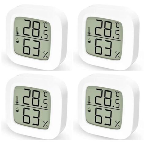 Indoor Thermometer for Home, Set of 4 Digital Thermometer Hygrometer, Digital Thermometer for Bedroom