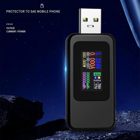 Digital USB Tester with Color Display - USB Voltage Tester - Current ...