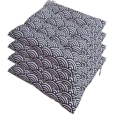 Set of 4 Chair Cushions, Soft Padded Chair Cushions with Ties, Portable Home and Office Decoration, Multicolor, Soft Seat Cushion 40 x 40 cm (1/3)
