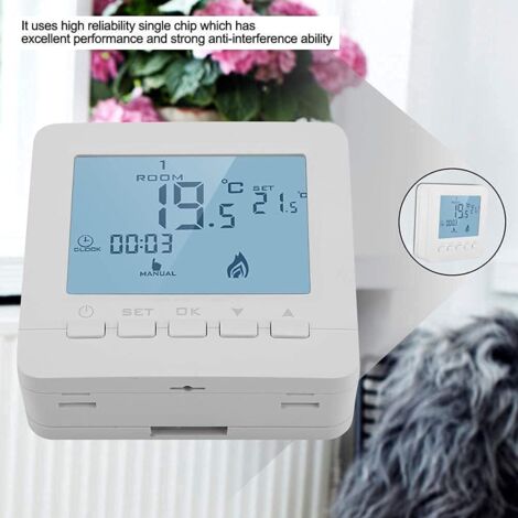 Smart LCD Display Heating Thermostat, Programmable Room Temperature ...