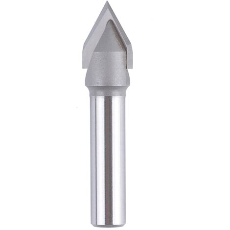 60 Degree V-Shaped Cutter - Cutting Diameter: 12mm - Shank: 8mm - CNC Router Bit - Shank Router Bit for Grooving, Chamfering and V-Grooving. (1/5)