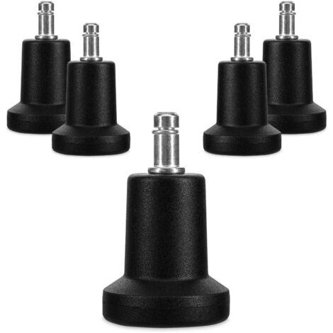 Office Chair Bells - Set of 5 Replacement Caps for 10/22mm Chair Casters - Silent Fixed Seat Leg for Hard Floors (1/5)
