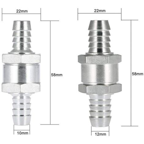 4pcs One-Way Aluminum Fuel Return Check Valve (6, 8, 10, 12mm) for Low ...
