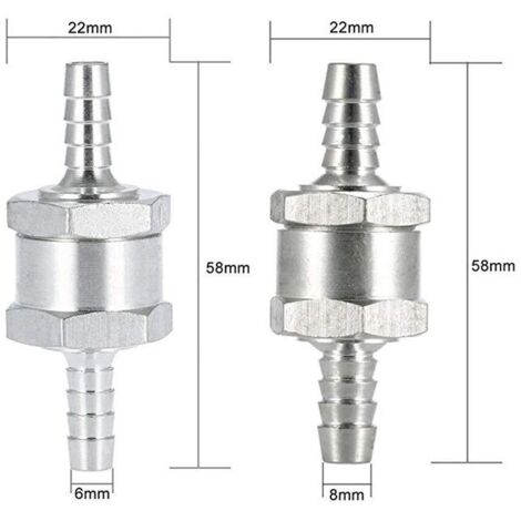 4pcs One-Way Aluminum Fuel Return Check Valve (6, 8, 10, 12mm) for Low ...