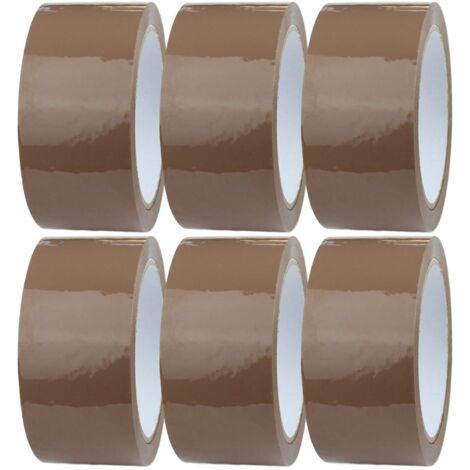 6 Rolls of Brown Duct Tape, 1.9" Wide x 0.5" x 330 Feet Adhesive Tape for Cardboard Box Packaging, Shipping, Handling Clear Tape for Packing and Wrapping (1/5)