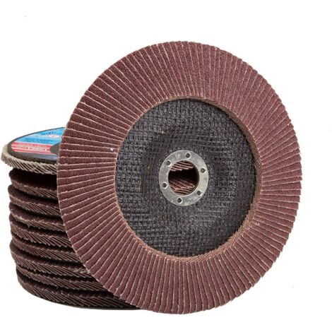 Pack of 10 flap discs Ø 125 mm Brown grain Abrasive disc for angle grinder (1/5)