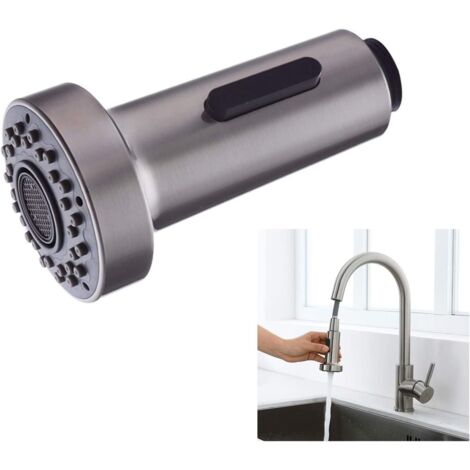 2-Mode Kitchen Faucet Replacement Shower Head, G1/2 Universal Shower Head, Pull Out Kitchen Mixer Shower Head (Brushed Nickel) (1/5)