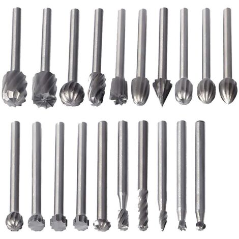 20pcs HSS Rotary Burrs, Rotary Burrs, Milling Bits, Woodworking Tool Accessories, Rotary Tools (1/5)