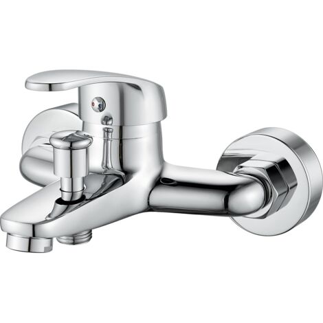 Single Handle Bathtub Mixer Tap, Wall Mounted Bathtub Faucet, Shower Mixer, 1/2" Threaded Connection, Chrome (1/5)