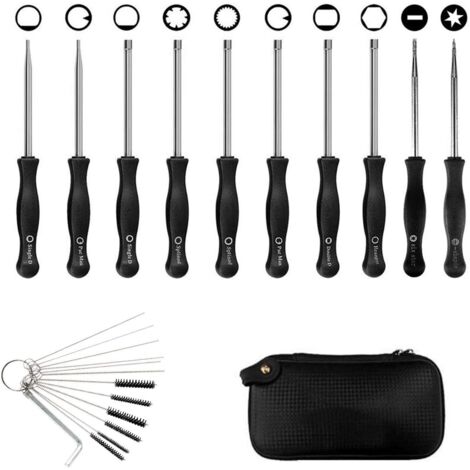 10pcs Carburetor Adjustment Screwdriver, Carburetor Cleaning Tool, Engine Repair Tool, Fits Most 2-Stroke Engines (10pcs Screwdriver with Box and Needle) (1/5)