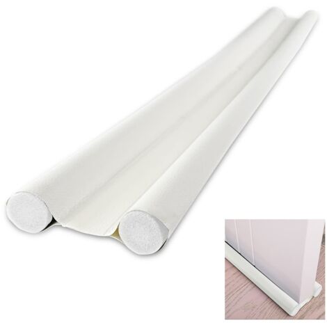 1 Piece Double Insulated Door Draft Excluder 96cm, Washable and Durable, Bottom Insulation Door Anti-Cold, Anti-Noise, Insects, White Door Draft Excluder, Inserted Foam Stick, Cuttable, White (1/5)