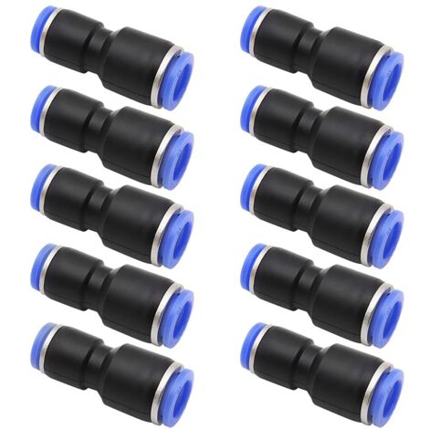 10pcs 6mm to 8mm Straight Pneumatic Connectors Pneumatic Push In Connector