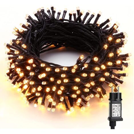 Christmas String Lights, 200 LED Outdoor Electric Fairy Lights, 20m Warm White Green Wire, Indoor Light with 8 Modes, Waterproof for Christmas Party, Wedding, Hotel, Home Decoration (1/5)
