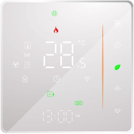 WiFi Thermostat - Underfloor Heating Thermostat - Supports App Control - Voice Control Compatible with Alexa/Google Home - for Hot Water Preparation (White) (1/5)