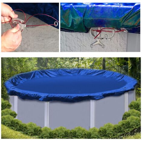 Pool Cover Wire Pool Cover Tensioner Cable and Winch, 30m Pool Cover Fixed Strap ...