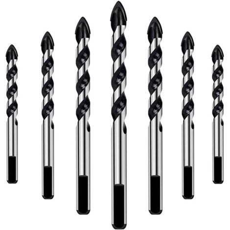 Piece Drill Bit Set for Tile, Glass, Concrete, Stone, Brick, Tile, Ceramic and Mirror (3mm, 4mm, 5mm, 6mm, 8mm, 10mm, 12mm) (1/5)