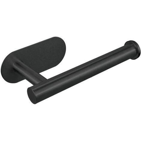 High Quality SUS304 Stainless Steel Self-Adhesive Toilet Paper Holder, Rustproof, No Drilling, Suitable for Bathroom, Kitchen, Toilet (Black) (1/5)