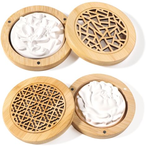 2-Piece Wooden Essential Oil Diffuser with Essential Oil Diffusion Stone for Living Room, Bathroom, Car, Office, Shoe Cabinet (Style 2) (1/5)