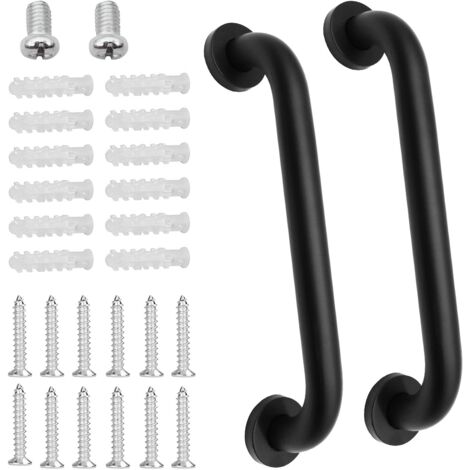 2-Pack Bathroom Safety Grab Bars, 30cm Stainless Steel Non-Slip Handrail, Black Oiled Handrail for Bathtub, Toilet, Kitchen, Bedroom, Shower, Wall Mounted with Concealed Screw (1/5)