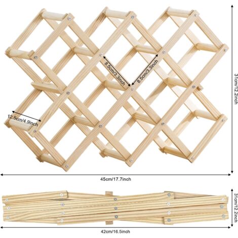 Stackable Wooden Wine Rack for 10 Bottles 45X12.5X31CM, Rhomboid Wood ...