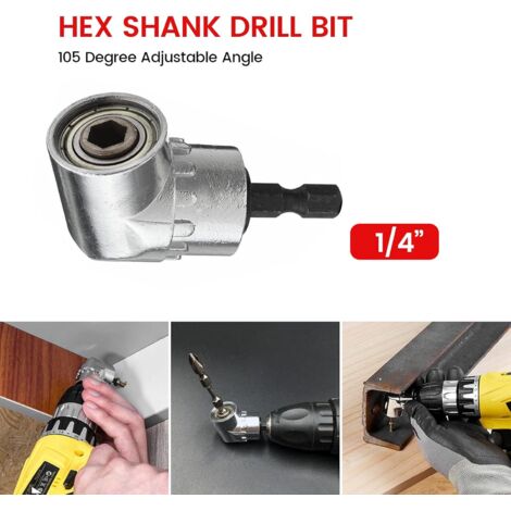 Right Angle Drill Bit, 105 Degree Right Angle Screwdriver Bit, 1/4" Hex ...