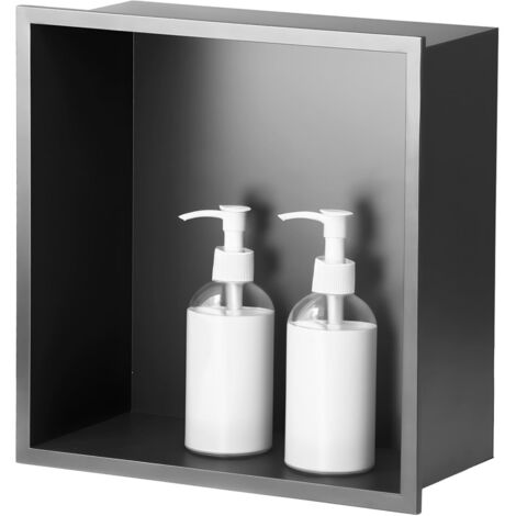 Bathroom Niche, Stainless Steel Shower Niche, Single Layer Shower Niche, Recessed Shower Niche 32x32x12.5cm, Gray (1/5)