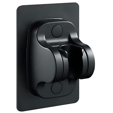 No Drilling Shower Head Holder, Wall Mounted Shower Head Holder with Adjustable Angle, Waterproof, Strong Adhesive, Universal Shower Holder for Bathroom (Black) (1/5)