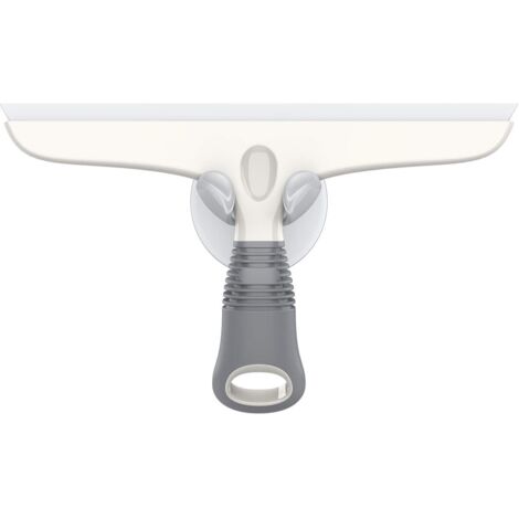 Multi-Purpose Squeegee for Windows, Glass, Shower Doors, Cars, Heavy Duty Scrubbing Brush with Suction Cup Hook Included, 10 Inch, White and Gray (1/4)