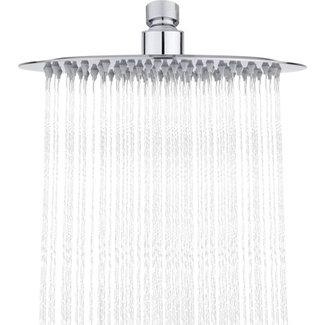 Round shower head, stainless steel shower head, silver, diameter 20 cm (1/5)